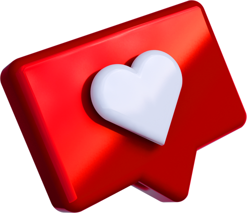 notification love icon 3d